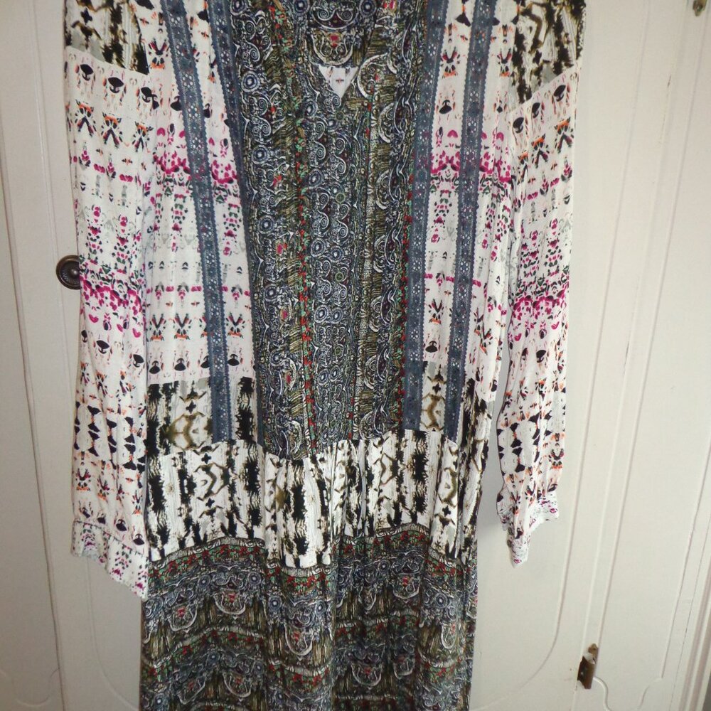 FIRM Anthropologie TINY Mollie Tunic Dress XS Moss 3/4 Sleeves